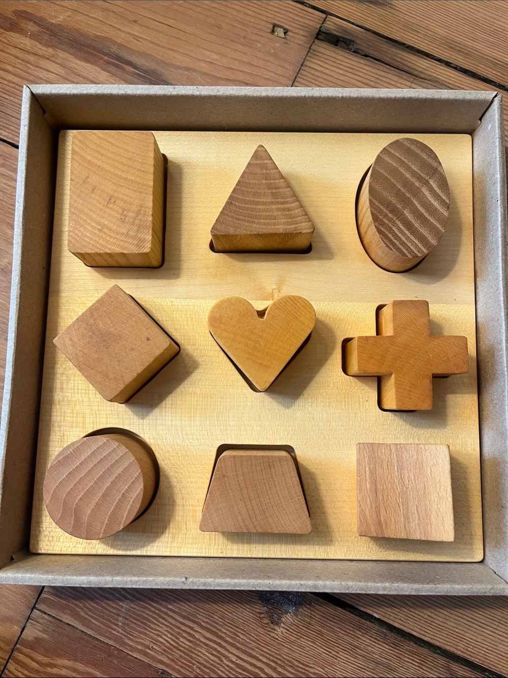 Wooden Story natural wood shape sorter